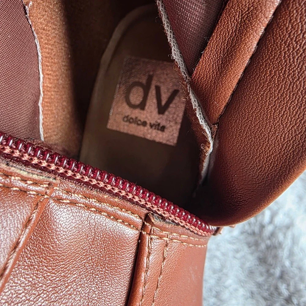 Dolce Vita Elyse Over The Knee Boots‎ Buckle Detail Brown Size 6 WMS